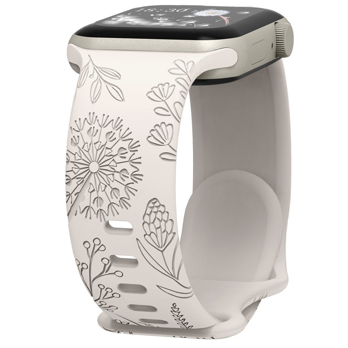 Engraved Dandelion Silicone Band for Apple Watch