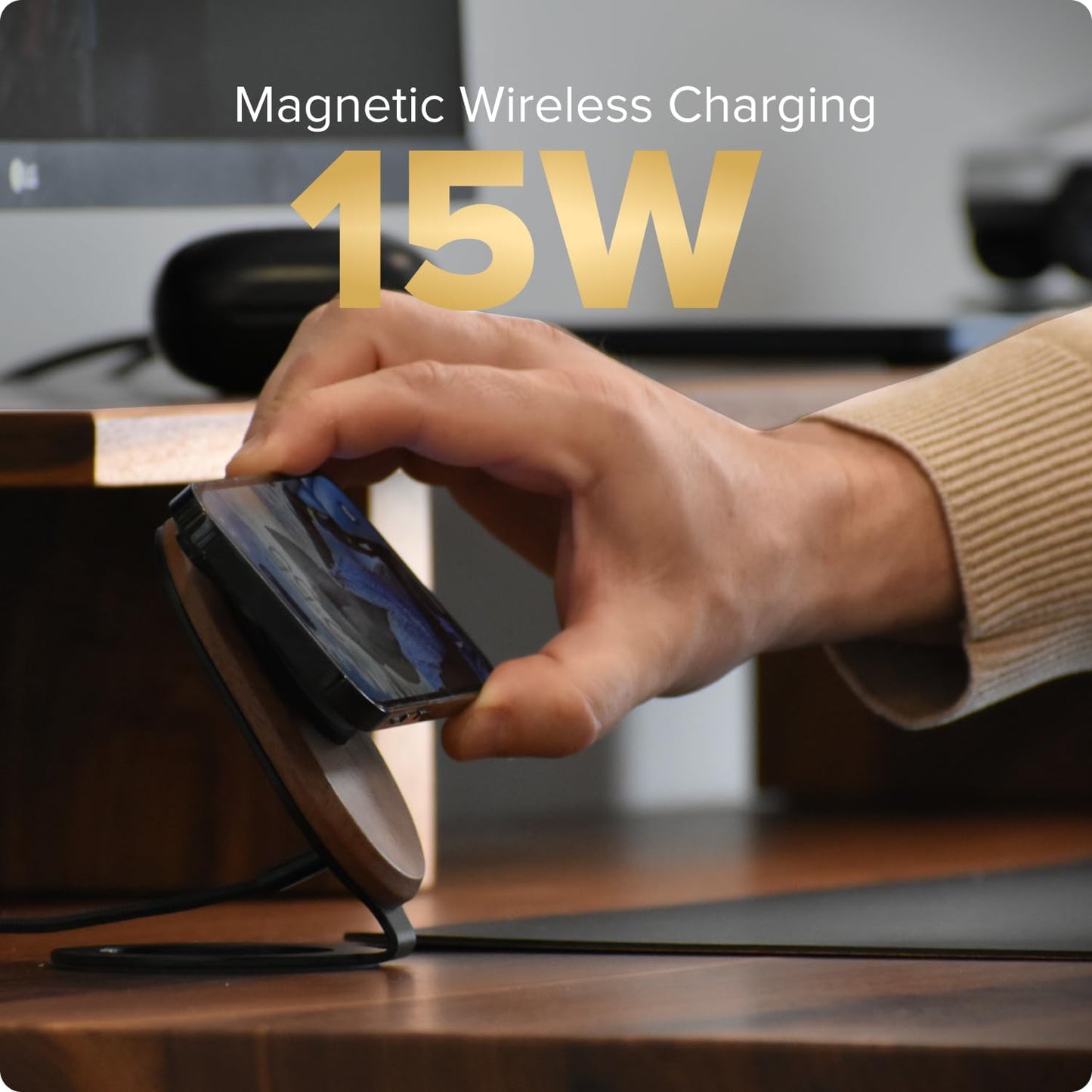 Forlipo Walnut Wood Wireless Charger