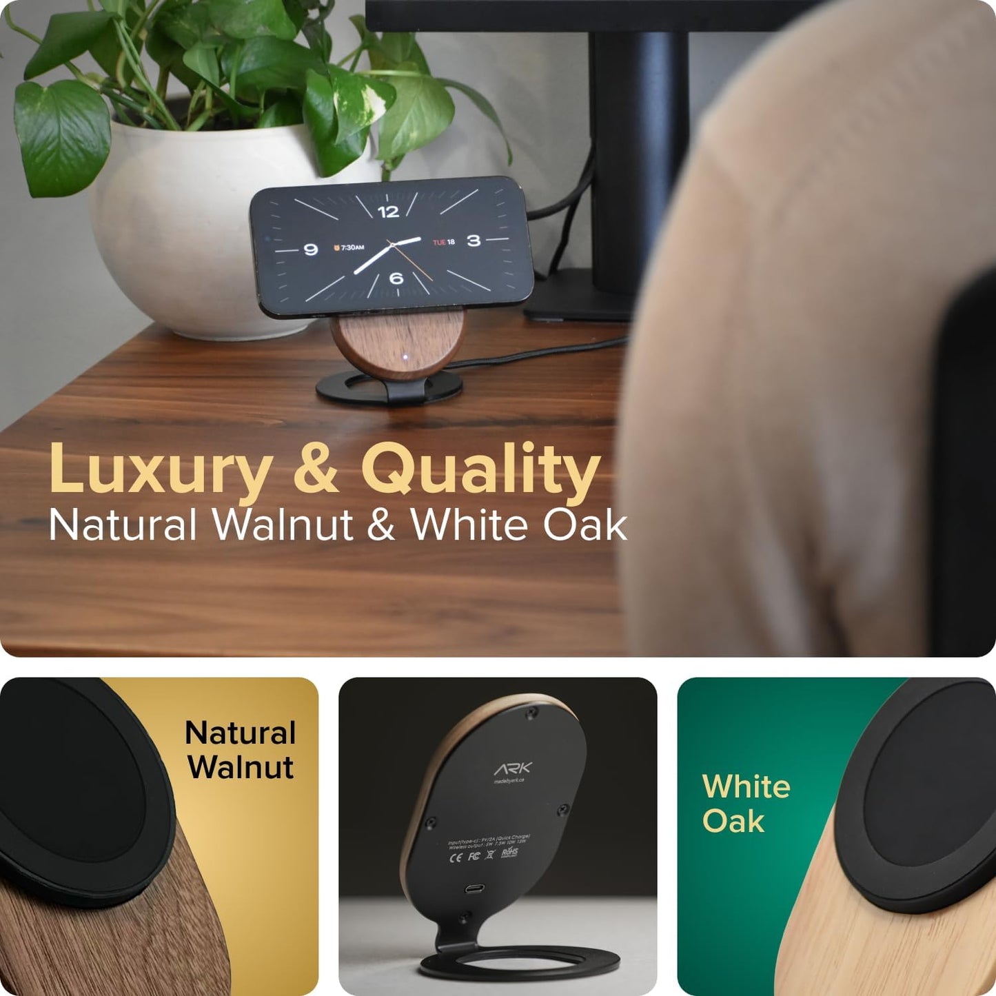 Forlipo Walnut Wood Wireless Charger
