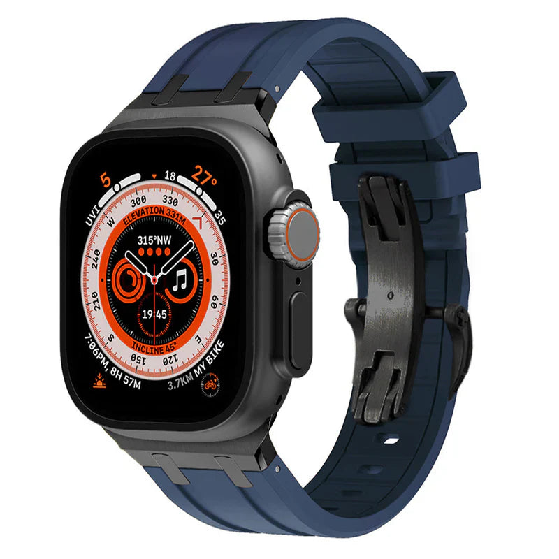 NEW AP Thick Silicone Band With Titanium Adapter For Apple Watch.