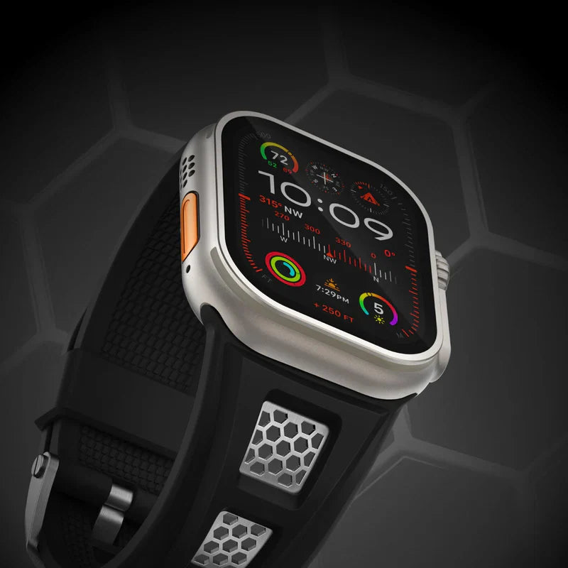 Grid Rugged Silicone Sport Band For Apple Watch.