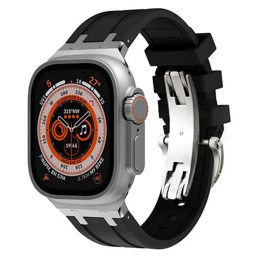 NEW AP Thick Silicone Band With Titanium Adapter For Apple Watch.