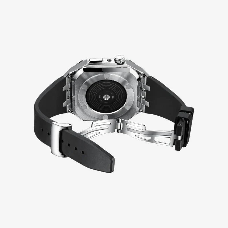 AP9006 Silicone Band Stainless Steel Case Retrofit Kit For Apple Watch.