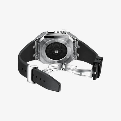 AP9006 Silicone Band Stainless Steel Case Retrofit Kit For Apple Watch.