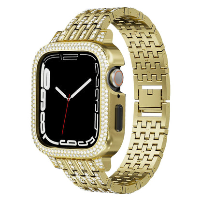 Bling Diamond Case with Sparkle Band for Apple Watch Series 9/8/7 (41mm/45mm).
