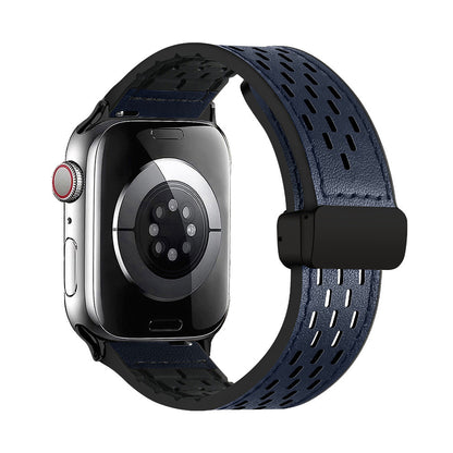 Breathable Magnetic Band for Apple Watch – Leather Outer, Silicone Inner