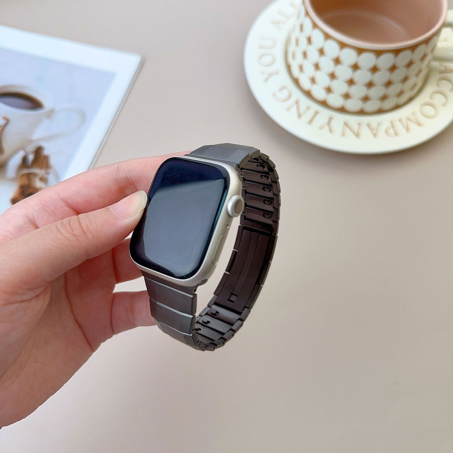 Curved Stainless Steel Quick Release Band for Apple Watch