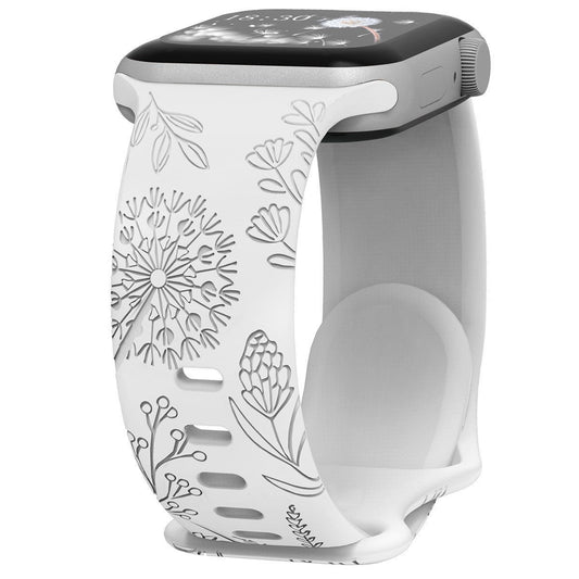 Engraved Dandelion Silicone Band for Apple Watch