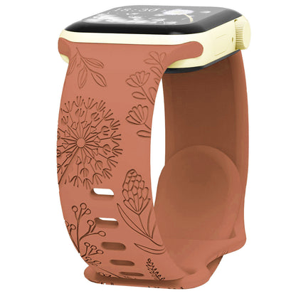 Engraved Dandelion Silicone Band for Apple Watch