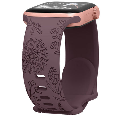 Engraved Dandelion Silicone Band for Apple Watch