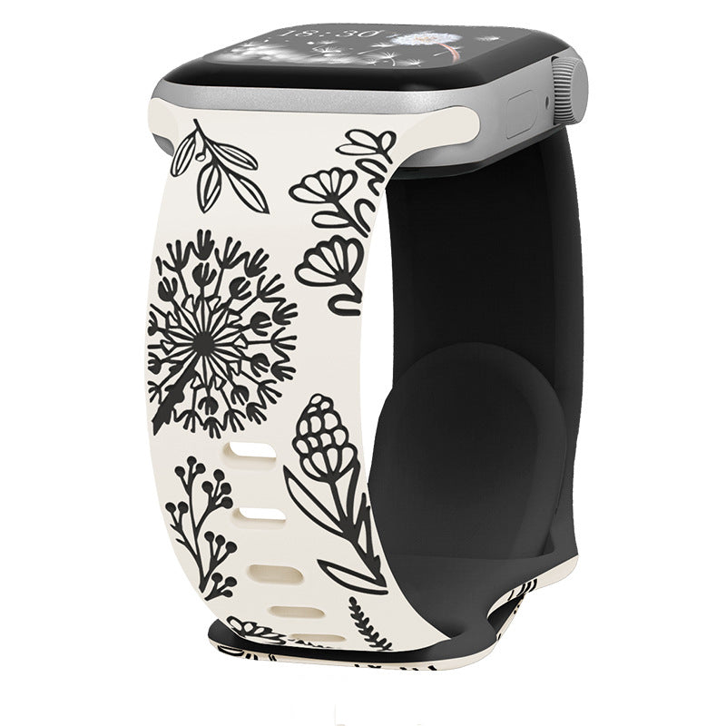 Engraved Dandelion Silicone Band for Apple Watch