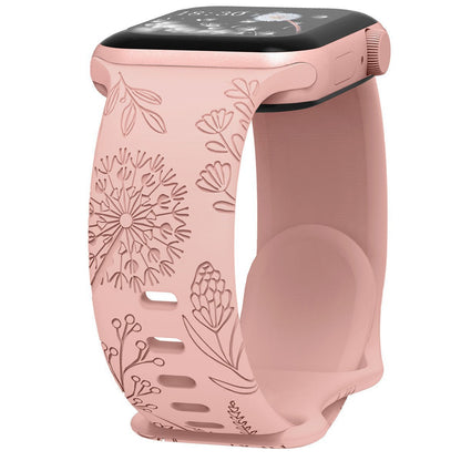 Engraved Dandelion Silicone Band for Apple Watch