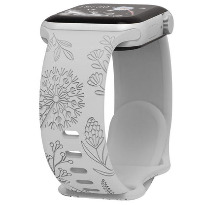 Engraved Dandelion Silicone Band for Apple Watch