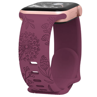 Engraved Dandelion Silicone Band for Apple Watch