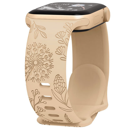 Engraved Dandelion Silicone Band for Apple Watch