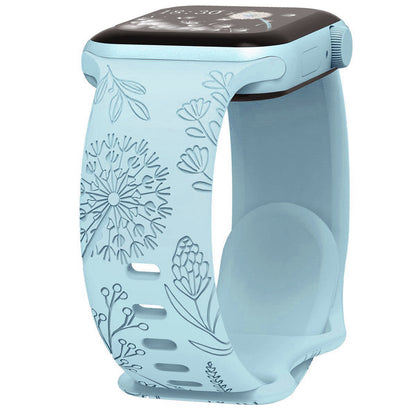 Engraved Dandelion Silicone Band for Apple Watch
