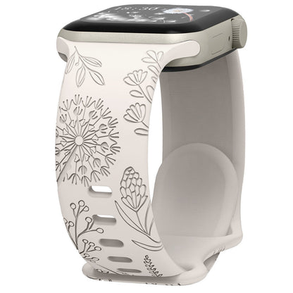 Engraved Dandelion Silicone Band for Apple Watch
