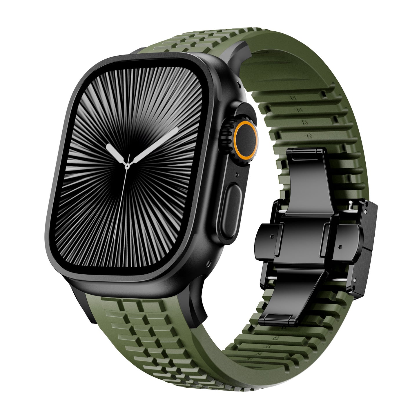 Forlipo Apex Fluoro Rubber Butterfly Clasp Band for Apple Watch
