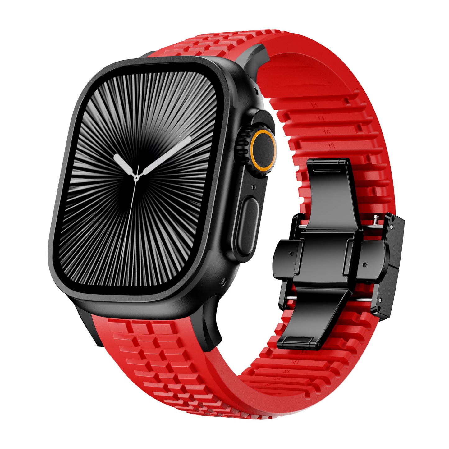 Forlipo Apex Fluoro Rubber Butterfly Clasp Band for Apple Watch