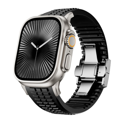 Forlipo Apex Fluoro Rubber Butterfly Clasp Band for Apple Watch
