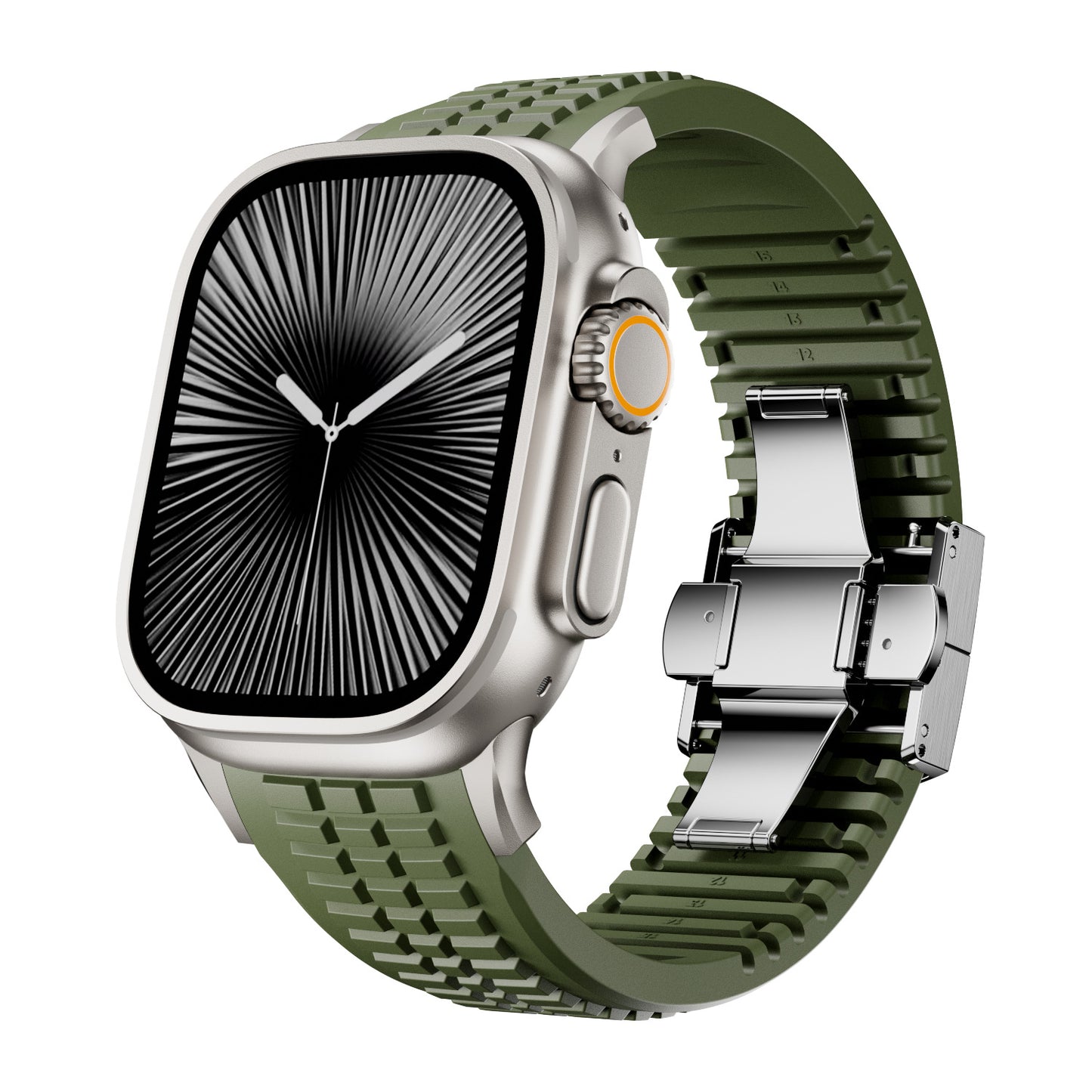 Forlipo Apex Fluoro Rubber Butterfly Clasp Band for Apple Watch