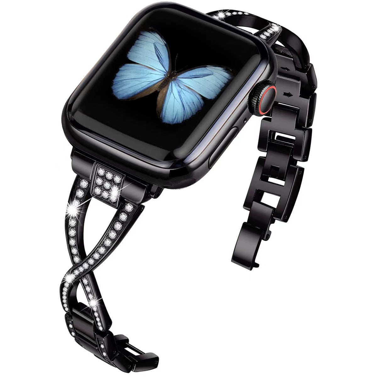 Forlipo Crystal Bling Metal Bracelet Band for Apple Watch