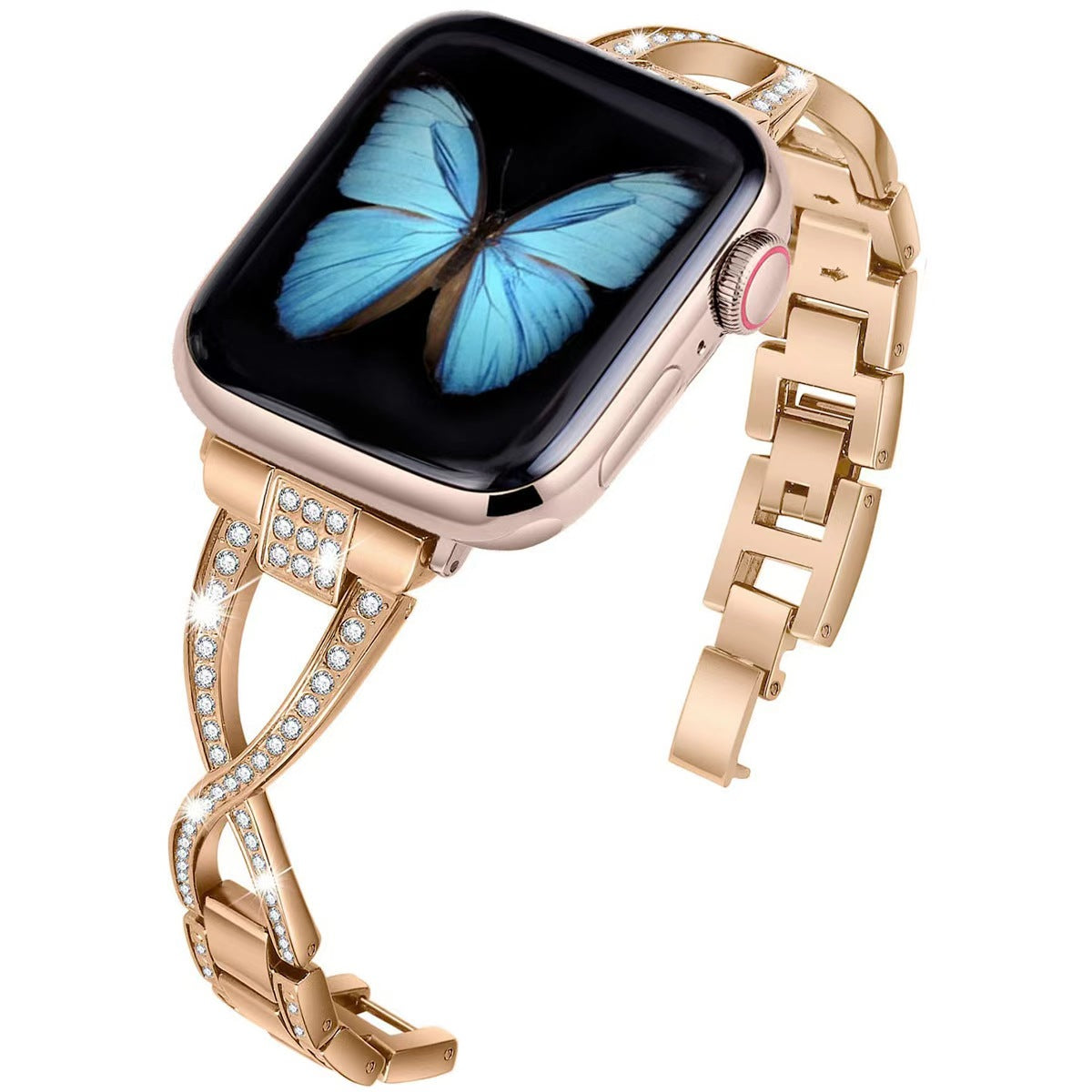 Forlipo Crystal Bling Metal Bracelet Band for Apple Watch