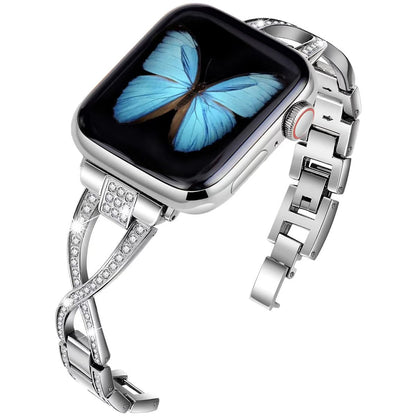Forlipo Crystal Bling Metal Bracelet Band for Apple Watch