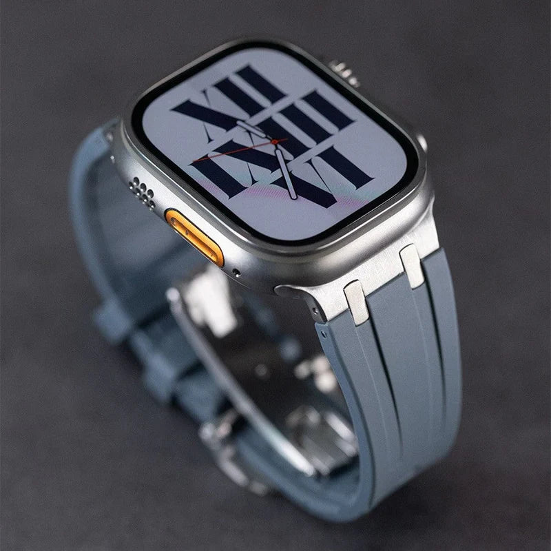 NEW AP Thick Silicone Band With Titanium Adapter For Apple Watch.