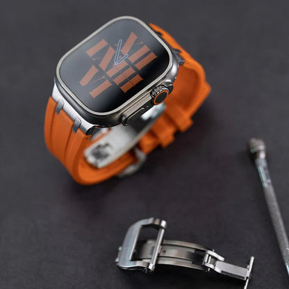 NEW AP Thick Silicone Band With Titanium Adapter For Apple Watch.