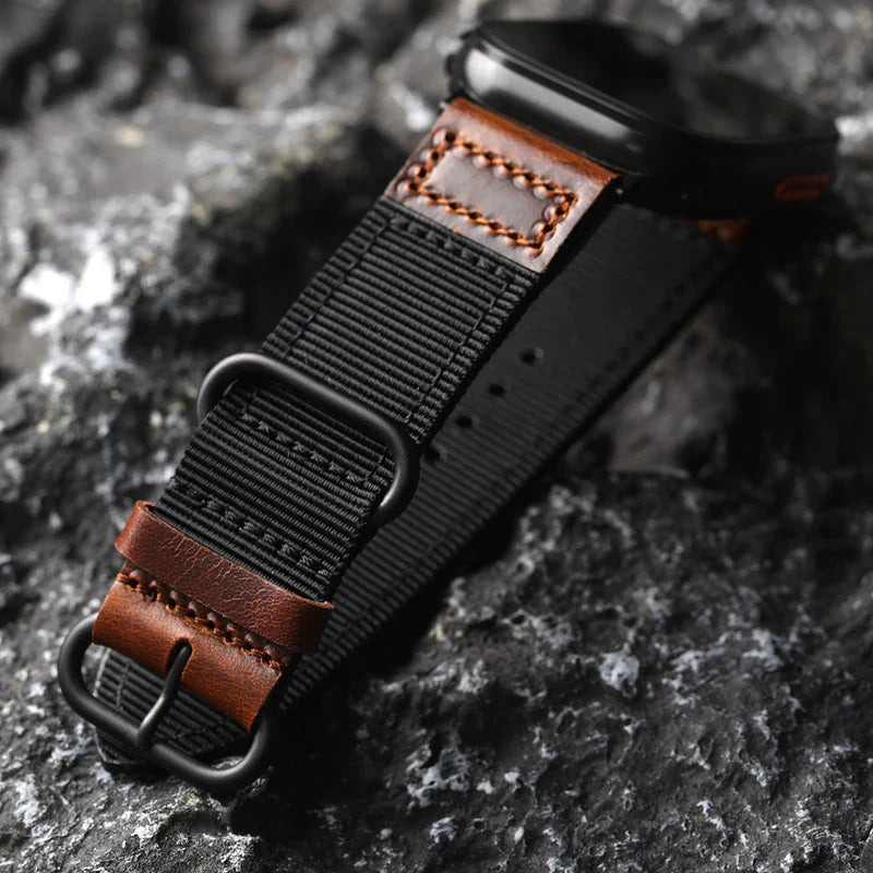 Handmade Nylon Leather Band For Apple Watch.
