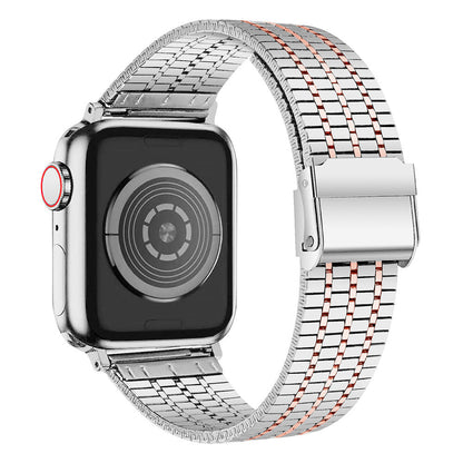 Seven-Bead Stainless Steel Band with Double Safety Clasp for Apple Watch