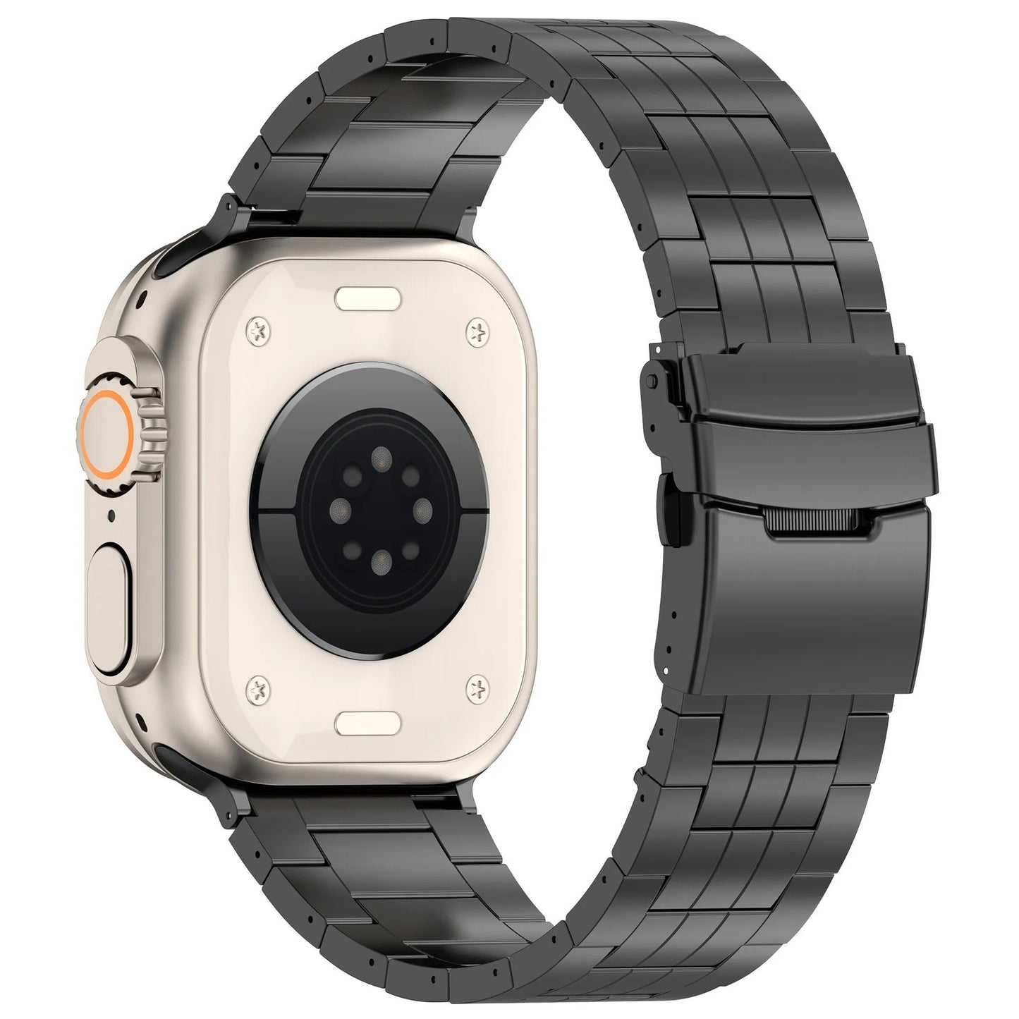 Titanium Metal Link Band for Apple Watch with Butterfly Clasp