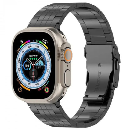 Titanium Metal Link Band for Apple Watch with Butterfly Clasp