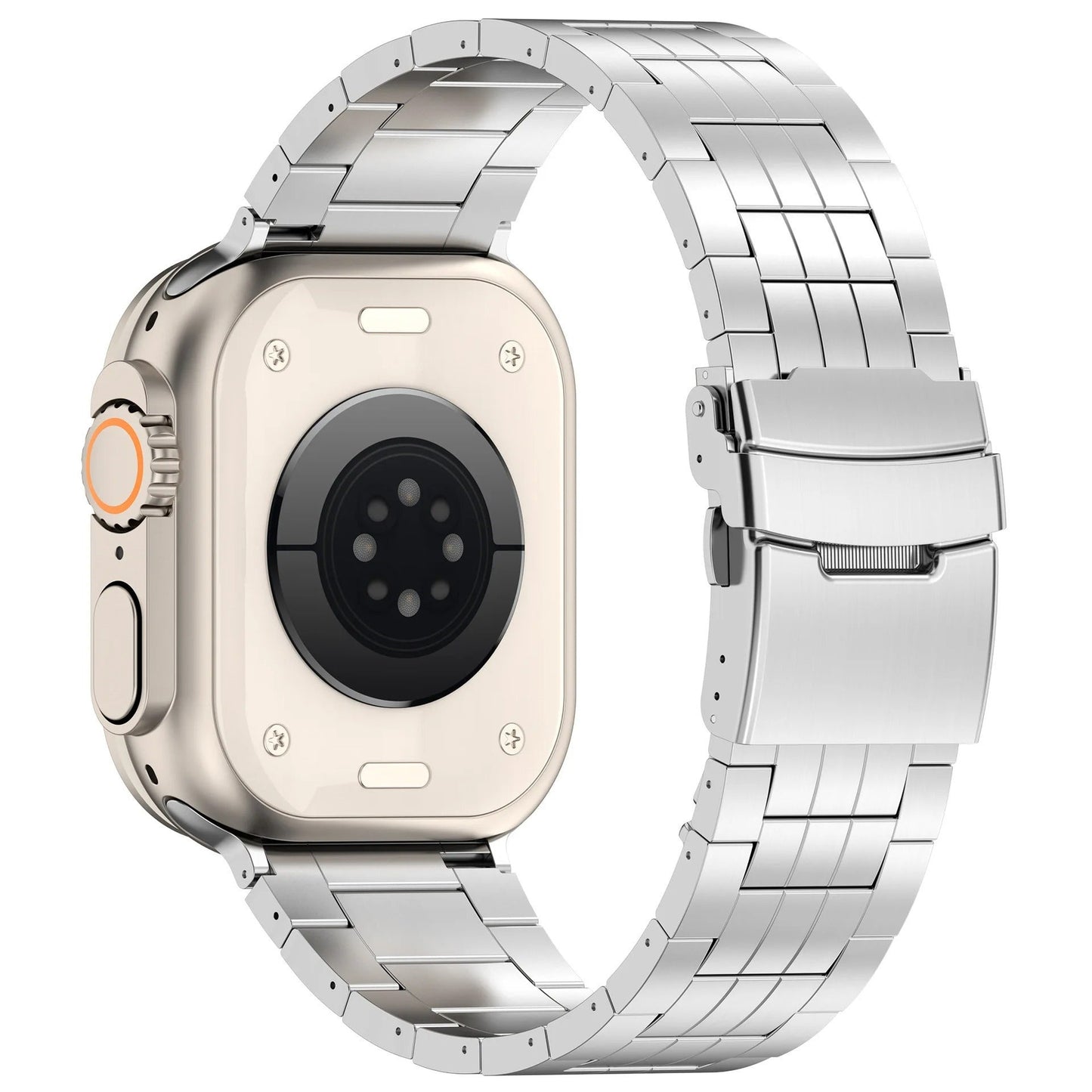 Titanium Metal Link Band for Apple Watch with Butterfly Clasp