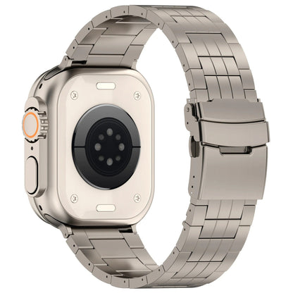 Titanium Metal Link Band for Apple Watch with Butterfly Clasp